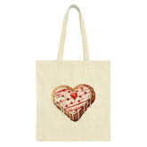 Heart Cookie Tote Bag, Valentines Day Gift, Cute Foodie Bag, Bakery Lover, Holiday Tote, Sweet Treat Bag, Heart Shaped Pastry Bag - Tawshia